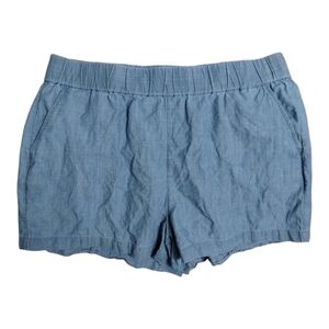 J. CREW Pull- OnShorts Chambray Large  Style #CA349 100% Cotton